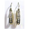 Image 1 : 14KT Gold Plated Princess Cut Simulated Diamond Earrings