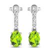Image 1 : 14KT White Gold 1.26ctw Peridot Topaz and Diamond Earrings