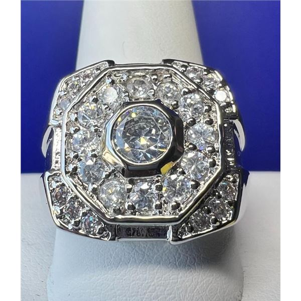 Men's Handsome 7.25 Ctw Lab Simulated Diamond Ring