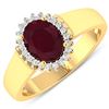 Image 1 : 14KT Yellow Gold 1.5ct Ruby and Diamond Ring