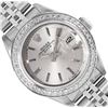 Image 2 : Rolex Ladies Stainless Steel Diamond Bezel Date Watch