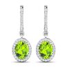 Image 1 : 14KT White Gold 2.1ctw Peridot Topaz and Diamond Earrings