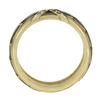 Image 2 : Vintage Solid 14K Yellow Gold Green Enamel Wide Band Ring & X Shape Pave Diamond