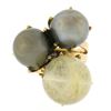 Image 4 : 18k Rose Gold Tahitian Pearl & Rutilated Quartz Large High Profile Cocktail Ring