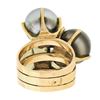 Image 7 : 18k Rose Gold Tahitian Pearl & Rutilated Quartz Large High Profile Cocktail Ring