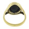 Image 2 : 10K Yellow Gold Bezel Oval Triplet Opal on Black Onyx Domed Solitaire Band Ring