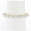 Image 1 : 6.5" 14k Gold Grooved Ball Hook Push Clasp 8-8.5mm Cultured Pearl Bracelet
