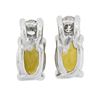 Image 6 : New 10K White Gold 1 ctw Prong Set Oval Citrine & Diamonds Stud Earrings