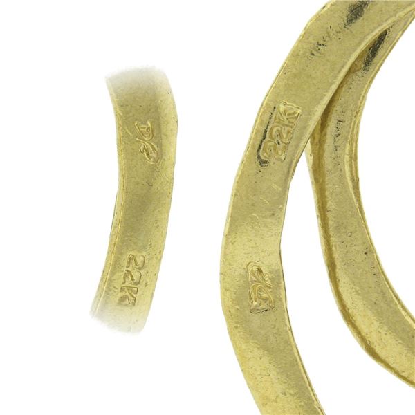 Denise Roberge 22k Yellow Gold Triple 3 Circle Textured Dangle Enhancer Pendant