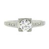 Image 5 : Antique Platinum 0.60 ctw Old European Cut Diamond Floral Work Engagement Ring