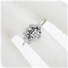 Image 3 : Vintage Solid 14k White Gold 0.45 ctw Round Solitaire Diamond w/ Flame Ring