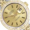 Image 1 : Rolex Mens 2 Tone Champagne Index Pyramid Diamond Bezel Datejust Wristwatch With