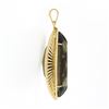 Image 5 : Vintage Retro 14K Gold Large Marquise Smoky Quartz Handmade Open Wire Pendant