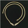 Image 8 : 17 14k Gold 1.65 ctw Sapphire & Diamond Channel Chevron V Fancy Chain Necklace