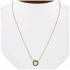 Image 1 : NEW 14K Gold Round Diamond & Emerald Halo w/ Milgrain Flower Pendant & Chain