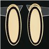 Image 2 : Vintage 14K Gold Polished Elongated Oval w/ Garnet Channel Frame Drop Earrings