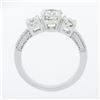 Image 9 : 14k White Gold 1.70 ctw GIA Round Brilliant Diamond Three Stone Engagement Ring