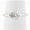 Image 2 : NEW Platinum GIA 1.06 ctw Pear Sideways Bezel Diamond Solitaire Engagement Ring
