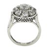 Image 9 : Antique French 18K Gold 2.12 ctw GIA European Diamond Halo Flower Cocktail Ring