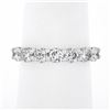 Image 1 : NEW Platinum 1.12 ctw Round Shared Prong Diamond Low Profile Wedding Band Ring
