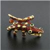 Image 2 : Vintage 18k Gold Red Green & Black Enamel Silly Dragon Petite Wrap Band Ring