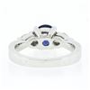 Image 7 : 14k White Gold 2.01 ctw GIA Ceylon Round Sapphire & Pear Diamond Accents Ring