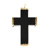 Image 1 : Antique Victorian Large Black Jet Cross w/ 10k Gold End Caps Pin Brooch Pendant