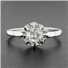 Image 2 : Antique Art Deco French Platinum Illusion Set Diamond Solitaire Engagement Ring