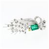 Image 1 : Antique Handmade Platinum 7.3 ctw GIA Colombian Emerald Round Diamond Wire Brooc