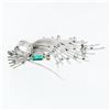 Image 8 : Antique Handmade Platinum 7.3 ctw GIA Colombian Emerald Round Diamond Wire Brooc