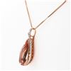 Image 2 : 8.24 ctw Morganite and 0.45 ctw Diamond 14K Rose and White Gold Pendant