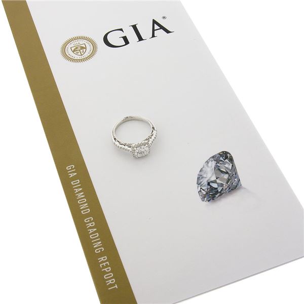 Verragio 18k White Gold 1.43 ctw GIA Round Brilliant Cut Diamond Engagement Ring