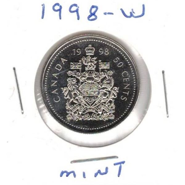 1998 Canadian Half Dollar,  Mint, Winnipeg Mint