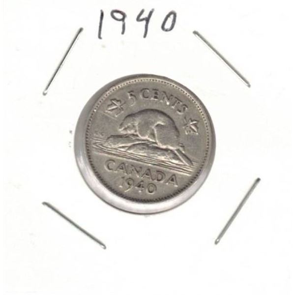 1940 Canadian nickel