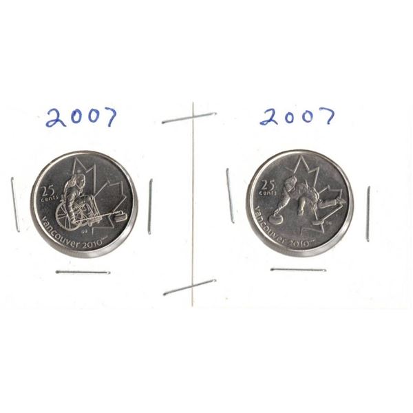 2007 Canadian Olympic Quarters.Wheel Chair and Curling