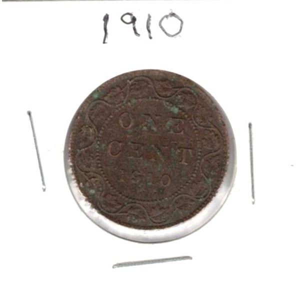 1910 Canadian Large One Cent