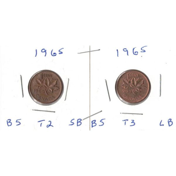 1965 Canadian Small Cent T2 & T3