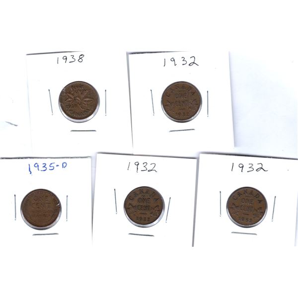Canadian Small Cents 1930 - 1939