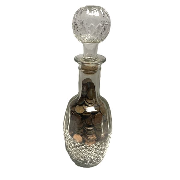 Canadian Small Cents in Decanter