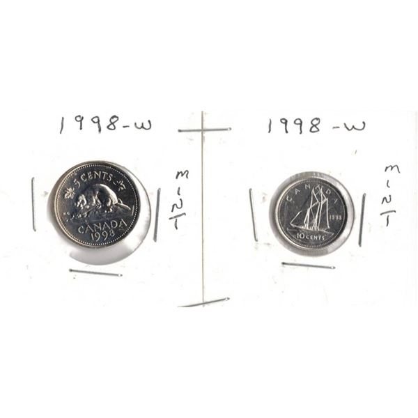 1998 Canadian Nickel and Dime W Mint