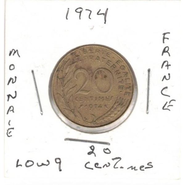 France 20  Centimes Monnaie Coin