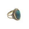 Image 1 : 14kt Gold Ring with turquoise stone, Weight 4.497 g
