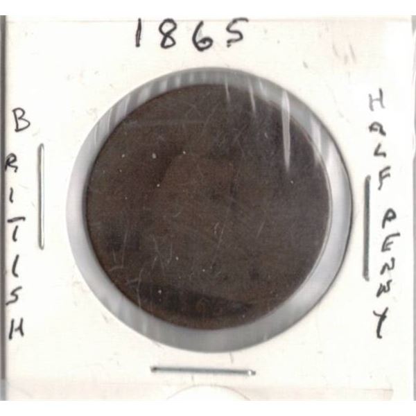 1865 British Half Penny