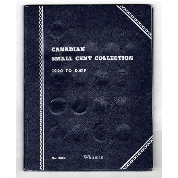 Canadian Small Cent Collection Book with Pennies shown in photos, 1920 to date