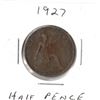1927 Half  Pence British