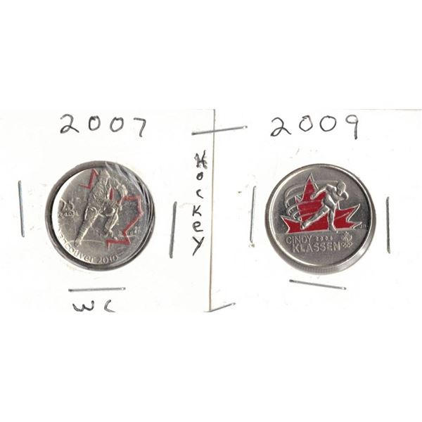 2007 Cindy Klassen Quarter and 2009 Hockey Quarter