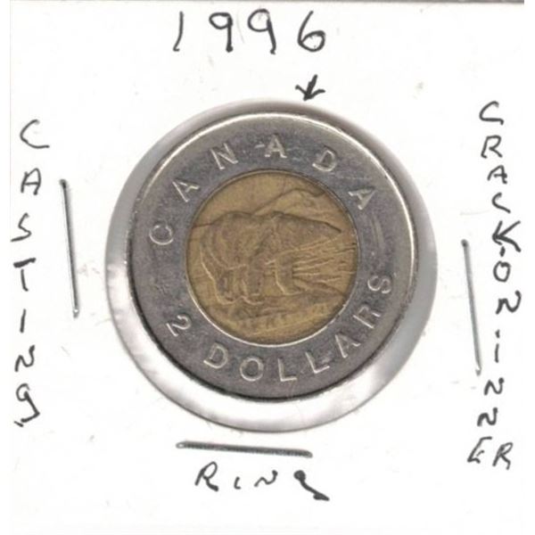 1996 Two Dollar Coin with Casting Ring