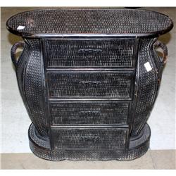 Black Wicker Night Stand