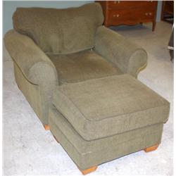 Large Green Chair & Ottoman