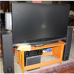 60" Mitsubishi Flat Screen TV and Surround Sound